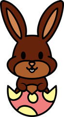Obraz premium easter bunny cartoon with egg