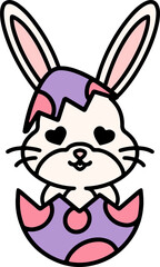 easter bunny cartoon with egg