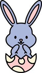 easter bunny cartoon with egg