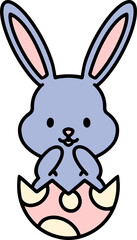 easter bunny cartoon with egg