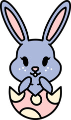 easter bunny cartoon with egg
