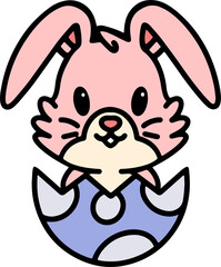 easter bunny cartoon with egg