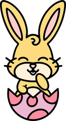 easter bunny in an easter egg shell