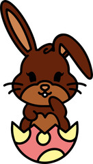 easter bunny in an easter egg shell