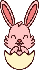 easter bunny in an easter egg shell