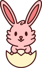 easter bunny in an easter egg shell