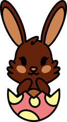 easter bunny in an easter egg shell