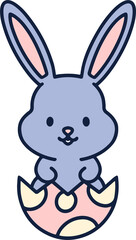 easter bunny in an easter egg shell