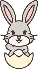 easter bunny in an easter egg shell