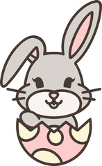 easter bunny in an easter egg shell