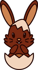easter bunny in an easter egg shell