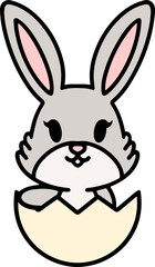 easter bunny in an easter egg shell