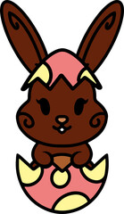 easter bunny in an easter egg shell