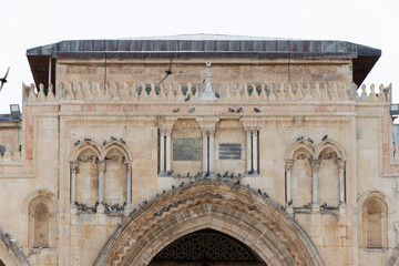 Traditional Islamic architecture in the old city of Jerusalem, Israel: 22 April 2022. Al-Aqsa Mosque in the Temple Mount