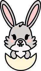 easter bunny in an easter egg shell