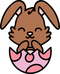 easter bunny in an easter egg shell