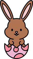 Obraz na płótnie Canvas easter rabbit in eggshell