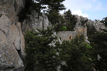 Fototapeta na wymiar Saint Hilarion Castle is in Cyprus.