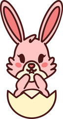 easter rabbit in eggshell