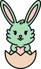 easter rabbit in eggshell