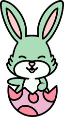 easter rabbit in eggshell
