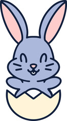 easter rabbit in eggshell