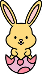 easter rabbit in eggshell