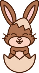 easter rabbit in eggshell