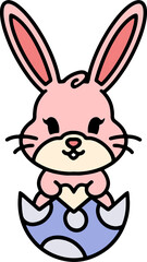 easter rabbit in eggshell