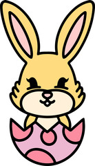 easter rabbit in eggshell