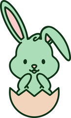 easter rabbit in eggshell