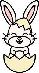 easter rabbit in eggshell