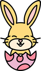 easter rabbit in eggshell