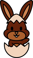 cute easter bunny in easter egg
