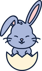 cute easter bunny in easter egg