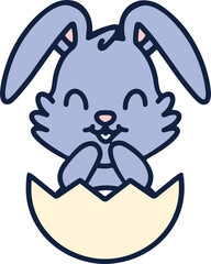cute easter bunny in easter egg