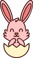 cute easter bunny in easter egg