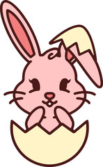 Obraz premium cute easter bunny in easter egg