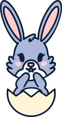 Obraz premium cute easter bunny in easter egg