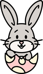 cute easter bunny in easter egg