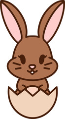 cute easter bunny in easter egg