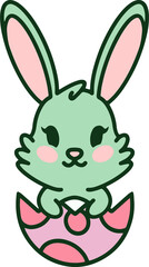 cute easter bunny in easter egg