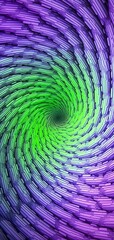 Obraz premium Purple and Green Swirl With Black Background. Generative AI.