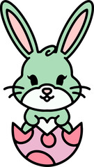 cute easter bunny in easter egg