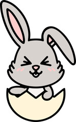 cute easter bunny in easter egg