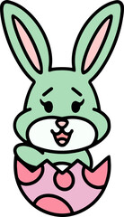cute easter bunny in easter egg