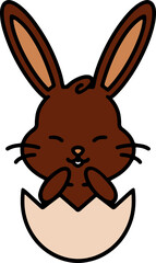 cute easter bunny in easter egg