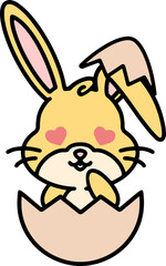 Obraz premium cute easter bunny in easter egg