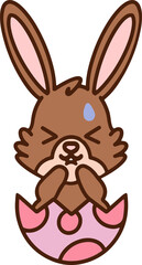 cute easter bunny in easter egg