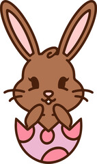 cute easter bunny in easter egg